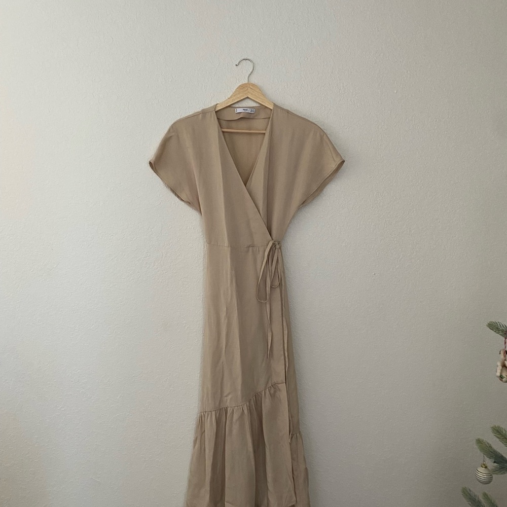 MNG Mango | Cream Beige Wrap Dress